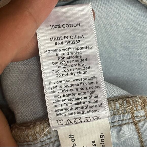 Pacsun Girlfriend 90’s Y2K Light Wash Blue Denim Distressed Cut Off  Shorts 24 - Picture 10 of 10